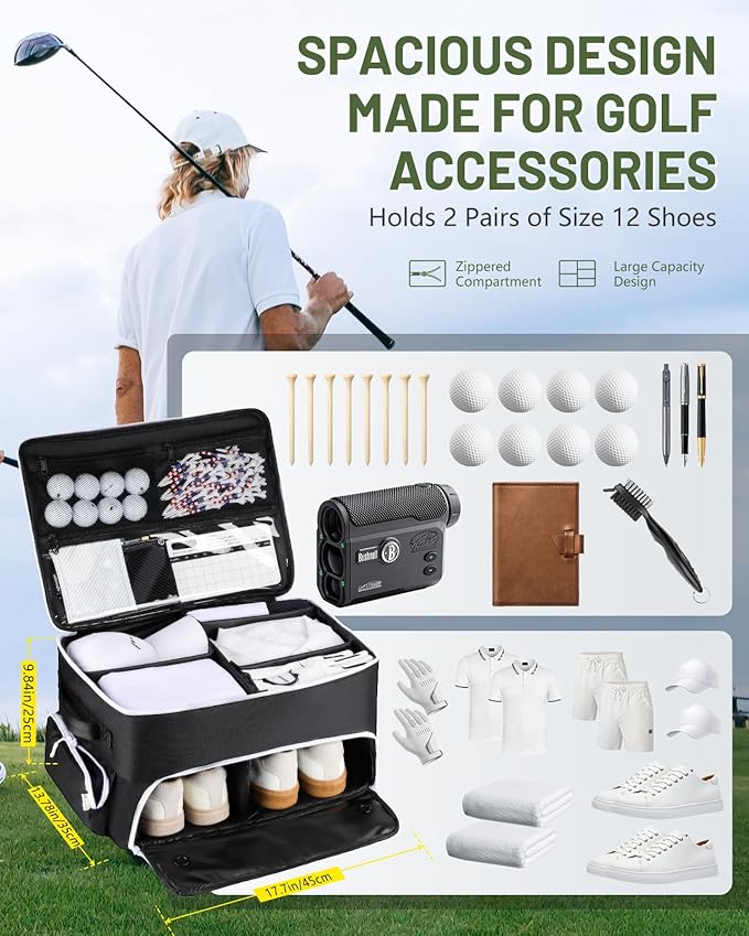 Golf Trunk Organizer, Golf Accessories for Men/Women to Storage Stuff and Gear, Cool Gifts for Golfers, Dad, Him/Her, Birthday or Father’s Day