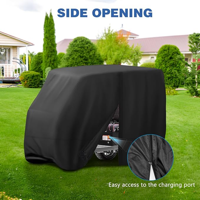 Golf Cart Cover,Waterproof Universal 4 Passenger Golf Cart Covers,Golf Cart Accessories for Outdoor Storage Protective - 125" L x 55" W x 81" H