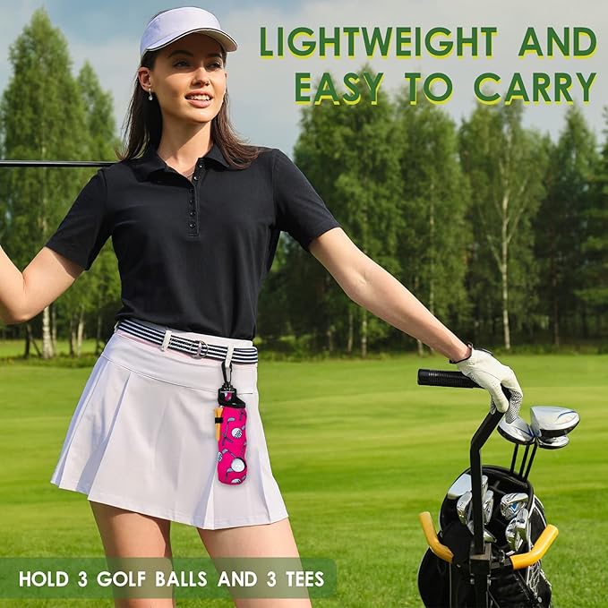 WILLBOND 12 Pcs Golf Ball Tee Holder Neoprene Pouch Golf Ball Carry Bag Multicolor Portable Accessories for Man Woman