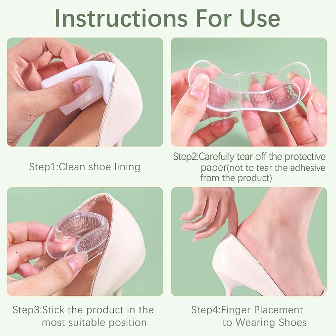 Heel Pads for Shoes That are Too Big: Heel Protectors for Loose Shoes - Stop Heel Pain - Heel Blisters(4 Pairs)