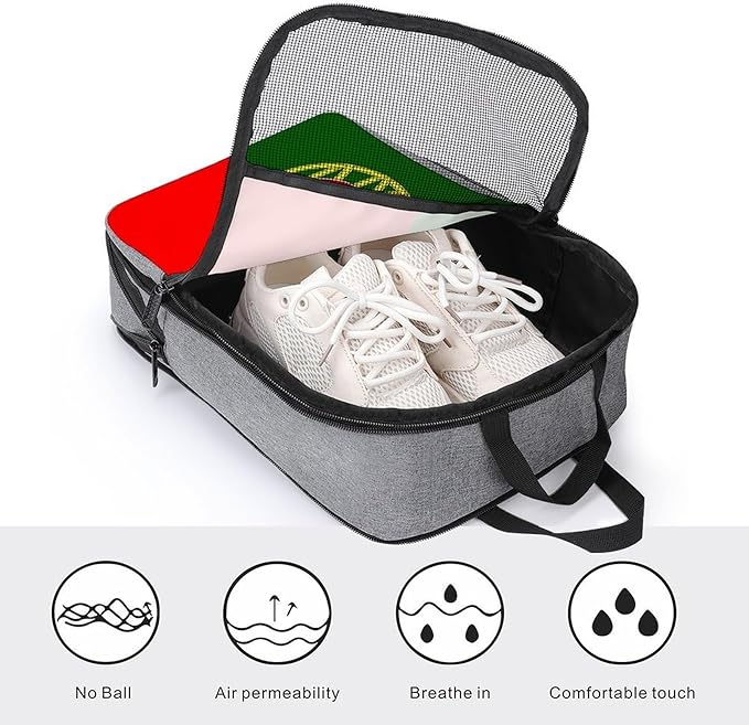 Portable Travel Shoe Packing Bag Portugal Flag Golf Shoe Dust Bags Reusable Sneaker Bags for Gym, 1-Pack