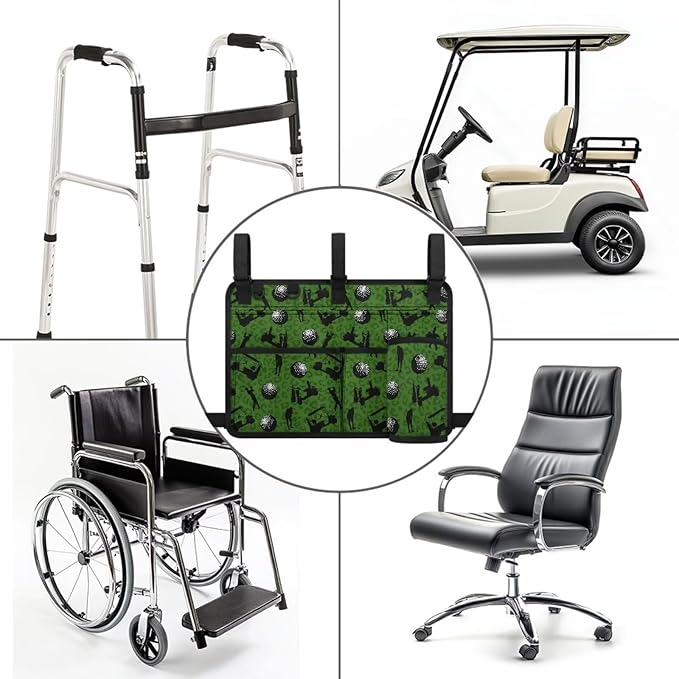 Golf Ball Golf Cart Rear Seat Organizer Universal No Drilling Storage Bag Lightweight Accessories