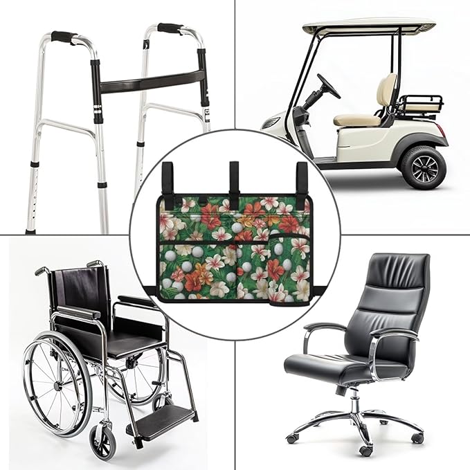 Golf Ball Golf Cart Rear Seat Organizer Universal No Drilling Storage Bag Lightweight Accessories