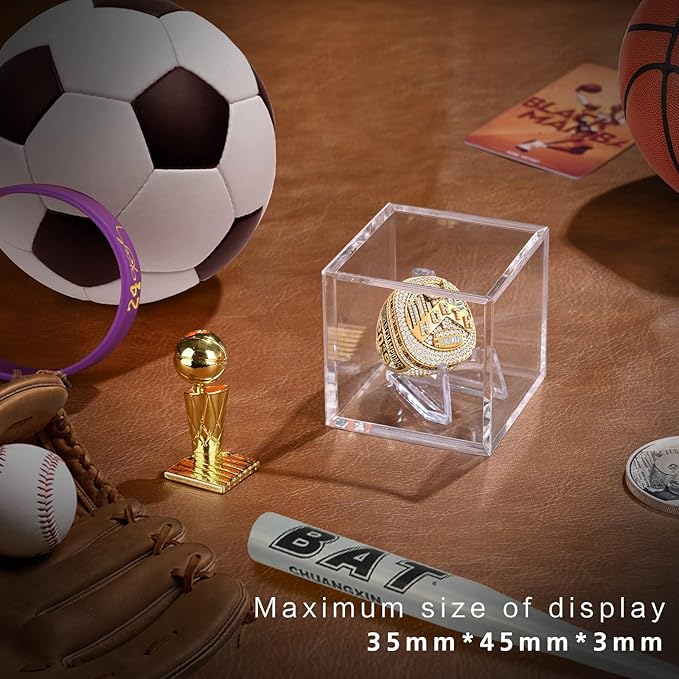 Championship Ring Display Case, Acrylic Display Box and Holder for Super Bowl, Championship, and Baseball Rings, for Collectors and Enthusiasts, 1pc