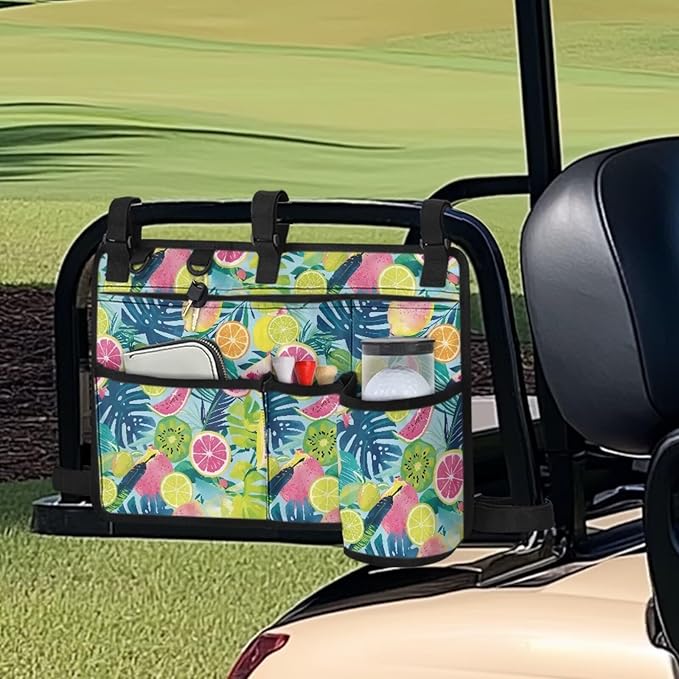 Fashion Golf Cart Rear Seat Organizer Lightweight Storage Bag Accessories for Club Car, Wheelchair and Walker