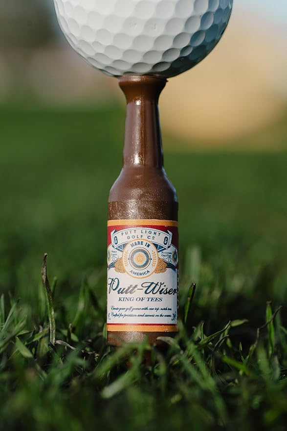 Beer Bottle Golf Tees, Virtually Unbreakable and Recyclable Plastic Golf Tee 6 Pack, Golf Gift for Men, Bachelor Party Novelty Gift, for Golfers,3-1/4" Tall