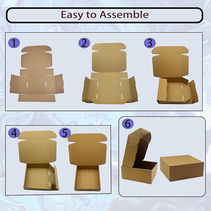 7x7x3 Inches Shipping Boxes Set of 25，Brown Cardboard Boxes Recyclable Corrugated Mailers for Small Business, E-commerce, Gift Packaging Storage Boxes Products Box Self-Locking Folding Boxes