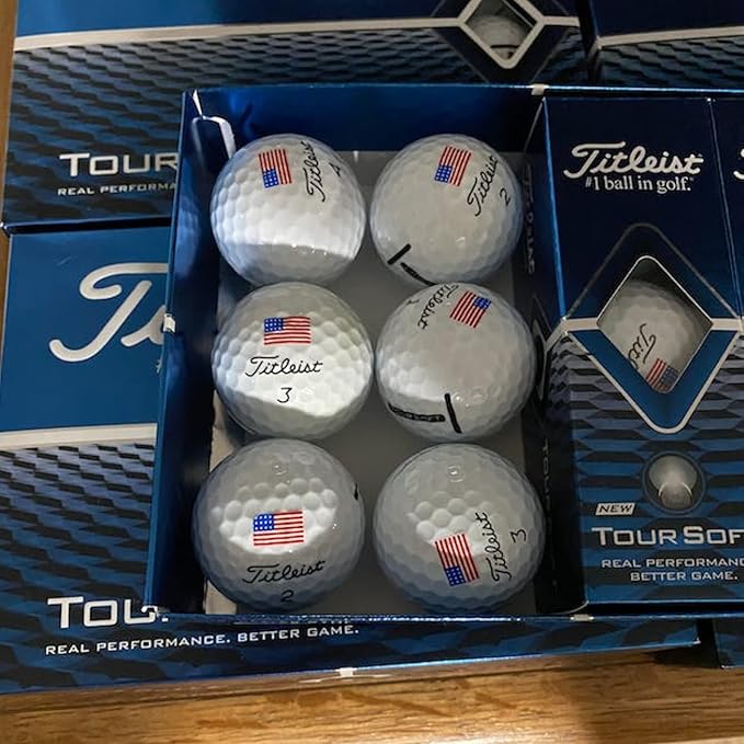 Golfdotz - USGA Rule Conforming Novelty Golf Ball Markers, Golf Ball Stickers for Marking Balls, No More Smearing from Stamps, Gifts for Golfers, Dads, and Retirees, (USA Collection; 32-Count)