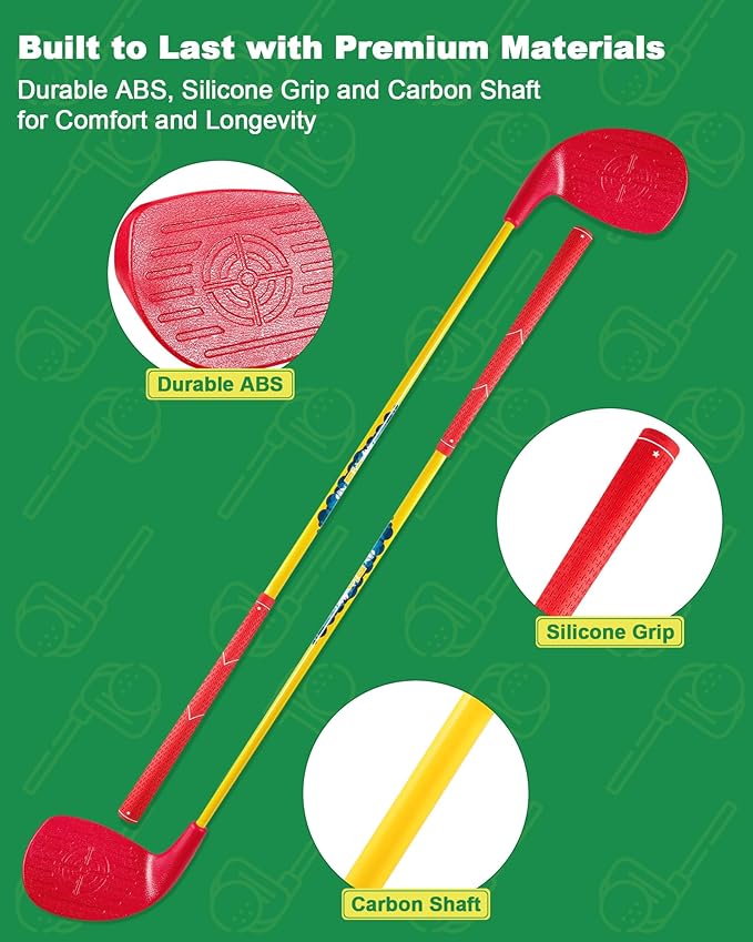 HOTWIND 6 Pack Oversized Red Golf Clubs Lightweight Carbon Shaft Built for Fun and Easy Play