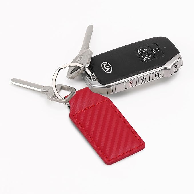 LaserGram Rectangle Keychain, Coat of Arms Germany, Personalized Engraving Included (Carbon Fiber Red)