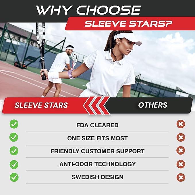 Sleeve Stars Tennis Elbow Brace for Women - Adjustable Tennis Elbow Strap, Golfers Elbow Brace for Men, Counterforce Brace for Tendonitis Relief, Fits 9"-23" (Single/Light Purple)