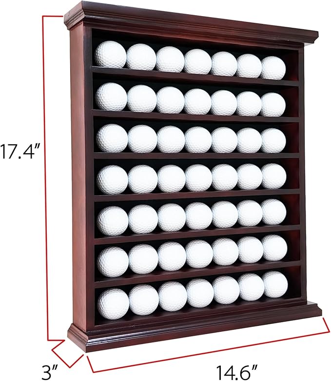 Elegant Golf Ball Display Case - Wall Mount Shadow Box for Store or Exhibition Showcases, Versatile Wall Mount Golf Memorabilia Case for Stores