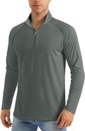 MAGCOMSEN Men's Long Sleeve Sun Shirts UPF 50+ Tees 1/4 Zip Up Fishing Running Rash Guard T-Shirts Outdoor Shirt
