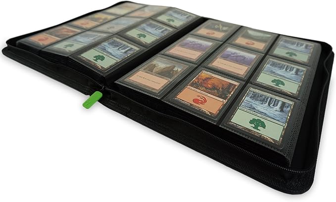 Vault X 9 Pocket Trading Card Zip Binder, 360 Cards, Premium Exo-Tec Album Material, 20 Side-Loading Pages, Folder for Collectible Games, Sports, TCG (Black)