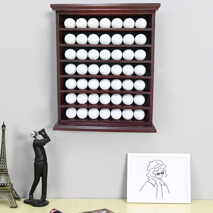 Elegant Golf Ball Display Case - Wall Mount Shadow Box for Store or Exhibition Showcases, Versatile Wall Mount Golf Memorabilia Case for Stores