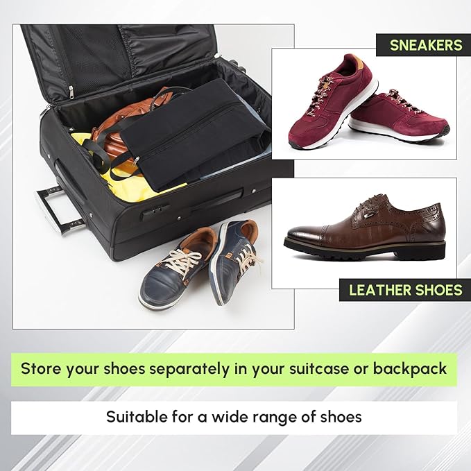 2 Pack Smell Proof Shoe Cleat Bag for Travel Water-resistant Odor Absorbing Lightweight Golf Soccer Shoe Storage Organizer Shoe Pouch with Zipper Dust-proof for Gym Sports Travel Work