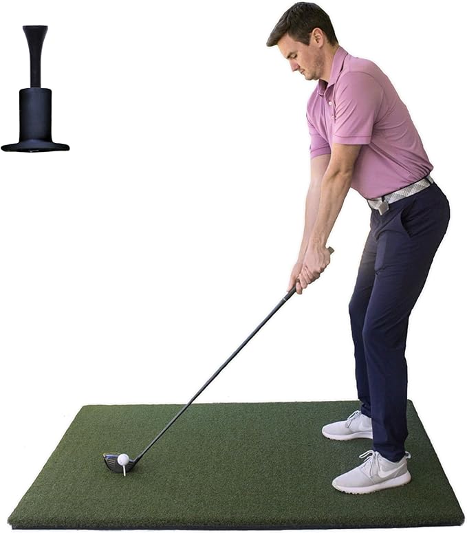 The Original Country Club Elite by Real Feel Golf Mats 4' X 5' Simulator Size Golf Mat | Heavy Duty Commercial Practice Mat | Accepts A Real Tee | Swing Down and Through | Indoor/Outdoor