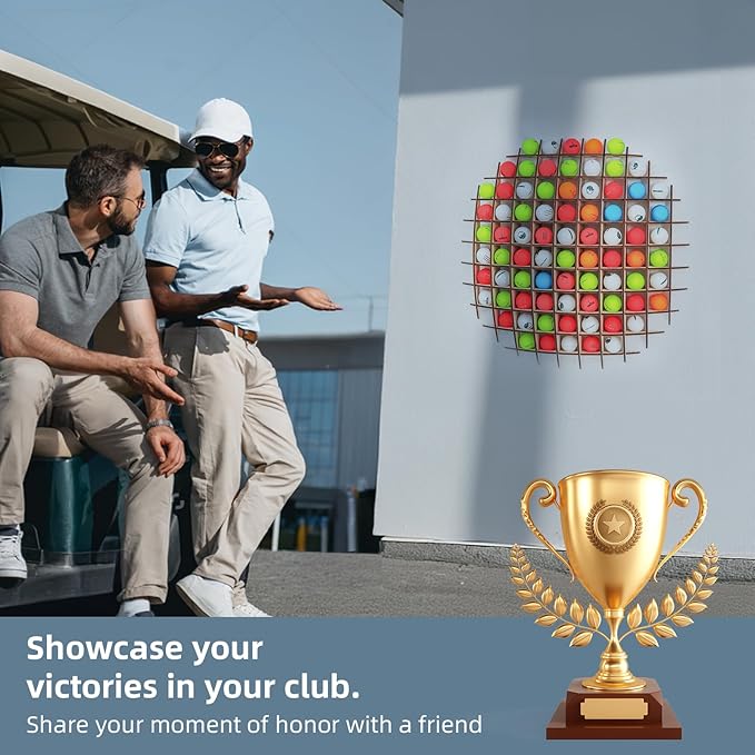 Golf Ball Display Case in the shape of a ball, Golf ball holder will hold up to 78 Golf Balls, Great for Collectors!