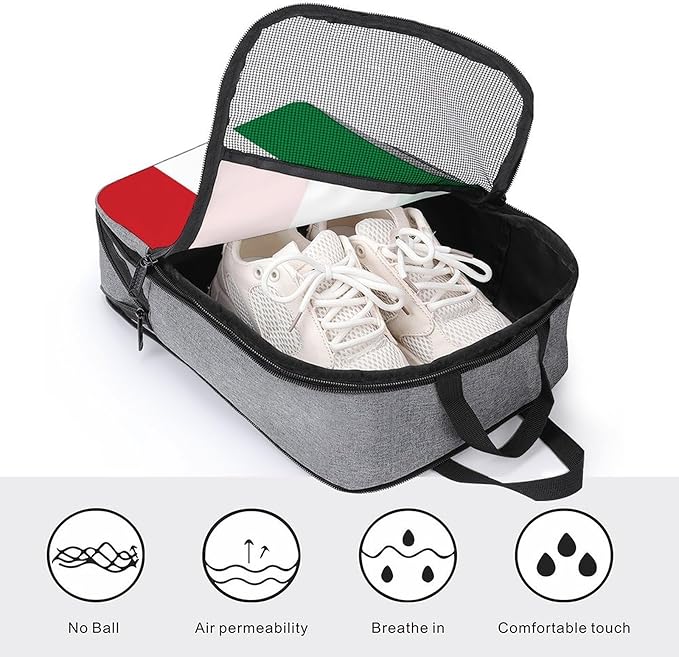 Lightweight Shoe Organizer Pouch Italy Flag Portable Travel Shoe Packing Bag for Gym Sneaker Bags