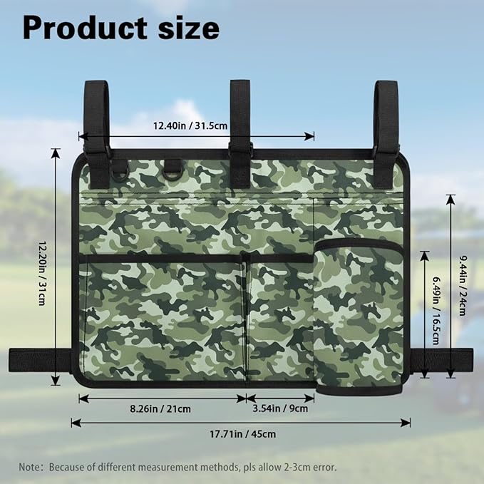 Fashion Golf Cart Rear Seat Organizer Lightweight Storage Bag Accessories for Club Car, Wheelchair and Walker