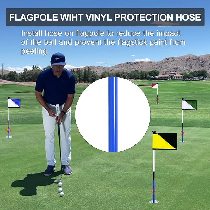 Golf Flagstick 3ft,Golf Flag Hole Cup Set Double-Sided Putting Green Flags for Backyard Putting Green Driving Range Practice Two-Section Design Portable