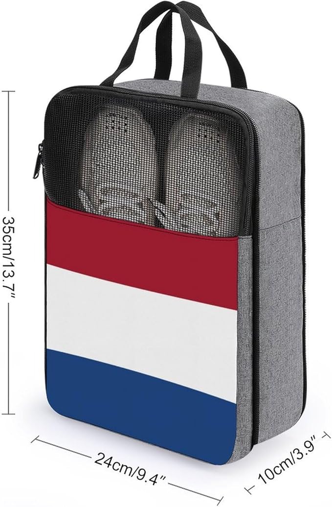 Travel Shoe Organizer with Zipper Closure Portable Shoe Packing Storage Bag Sport Sneaker Bags (Netherlands Flag)