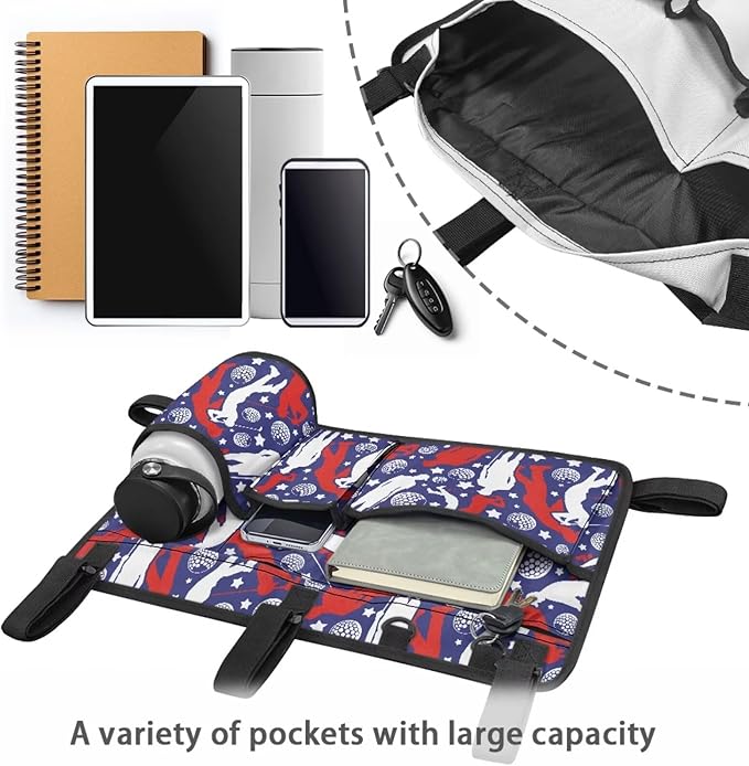 Fashion Golf Cart Rear Seat Organizer Lightweight Storage Bag Accessories for Club Car, Wheelchair and Walker