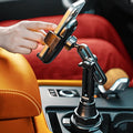 LISEN Cup Phone Holder for Car [Upgraded Version] Long Neck 360° Adjustable [Thick Cases Friendly] for iPhone 16e 16 15 14 13 Pro Max Samsung S25 All 4-7'' Phone, Gold