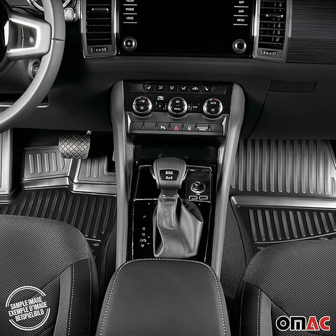 OMAC Floor Mats for VW Golf GTI MK7 2015-2021 Car Mats All Weather 3D Custom Fit Rubber Mat Waterproof Odorless TPE Floor Liners Laser Measured Non-Slip (Black)
