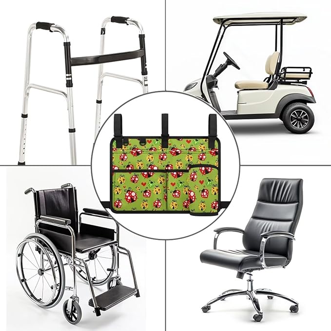 Fashion Golf Cart Rear Seat Organizer Lightweight Storage Bag Accessories for Club Car, Wheelchair and Walker