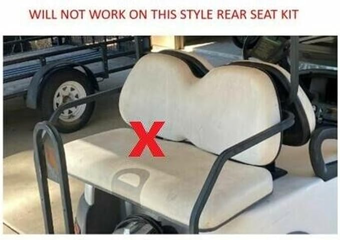 Huskey 4PCS Golf Cart Front/Rear Seat Covers for EZGO Freedom TXT 2014+, Valor Custom Two-Tone Black/Orange Diamond Stitching with Orange Piping, Marine Grade Vinyl Material, Staple on Design