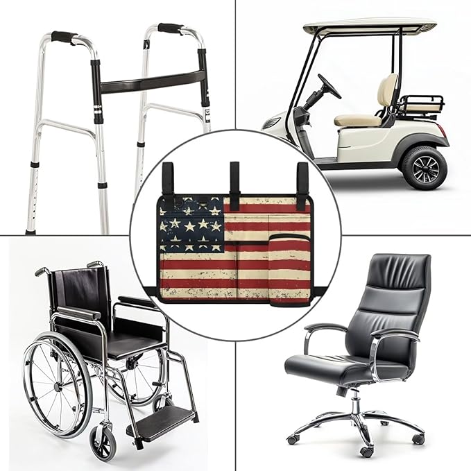 Fashion Golf Cart Rear Seat Organizer Lightweight Storage Bag Accessories for Club Car, Wheelchair and Walker
