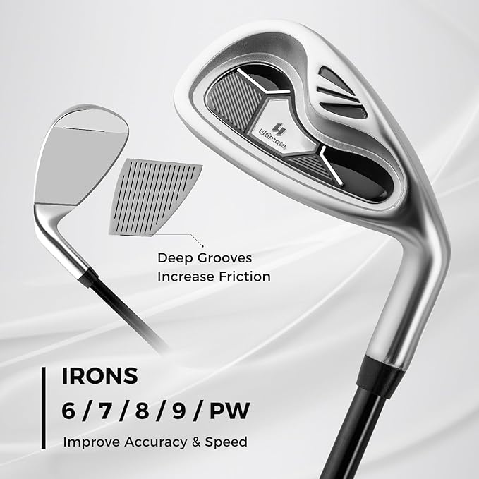 ULTIMATE Women's Complete Golf Club Set, 9/11pcs Right Handed Ladies Golf Clubs Set w/ 460cc Alloy Driver, #3 Fairway Wood, Hybrid, #6/#7/#8/#9/#P Irons & Putter