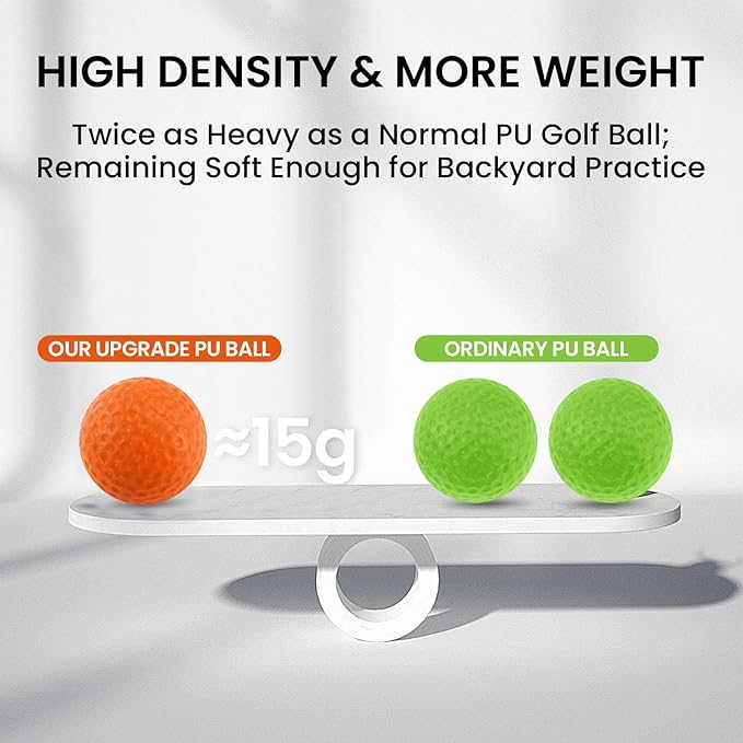 Amy Sport Practice Golf Balls Foam More Weight Value 16/32 Pack, High Density Real Feel 1/3 Distance of Regulation Golf Ball, Soft Durable for Backyard Indoor Outdoor Training