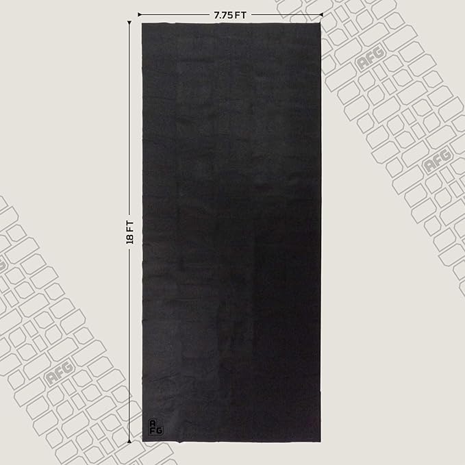 AutoFloorGuard AFG8018 17 Foot x 7.3 Foot Golf Cart Medium Size Garage Carpet Containment Mat with Stay-Put Corners and Anti-Slip Backing, Black