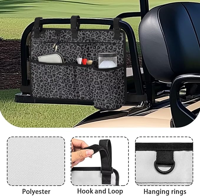Fashion Golf Cart Rear Seat Organizer Lightweight Storage Bag Accessories for Club Car, Wheelchair and Walker