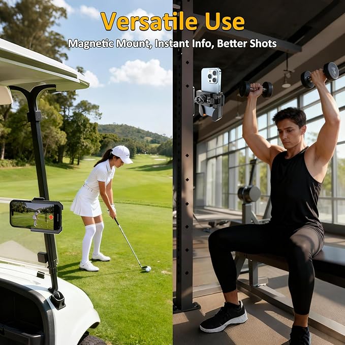 Falafa Magnetic Golf Cart Phone Holder, Golf Cart Universal Phone Holder Mount Compatible with EZGO/Club Car/Yamaha, Golf Cart Accessories for iPhone/Galaxy/Google Pixel All Smartphones