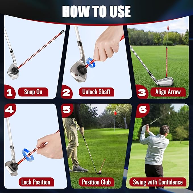 CRAFTSMAN GOLF Club Face Magnet Alignment Tool for Aiming, Golf Magnetic Alignment Sticks Rods for Golf Training Aid Face Pointer 10"