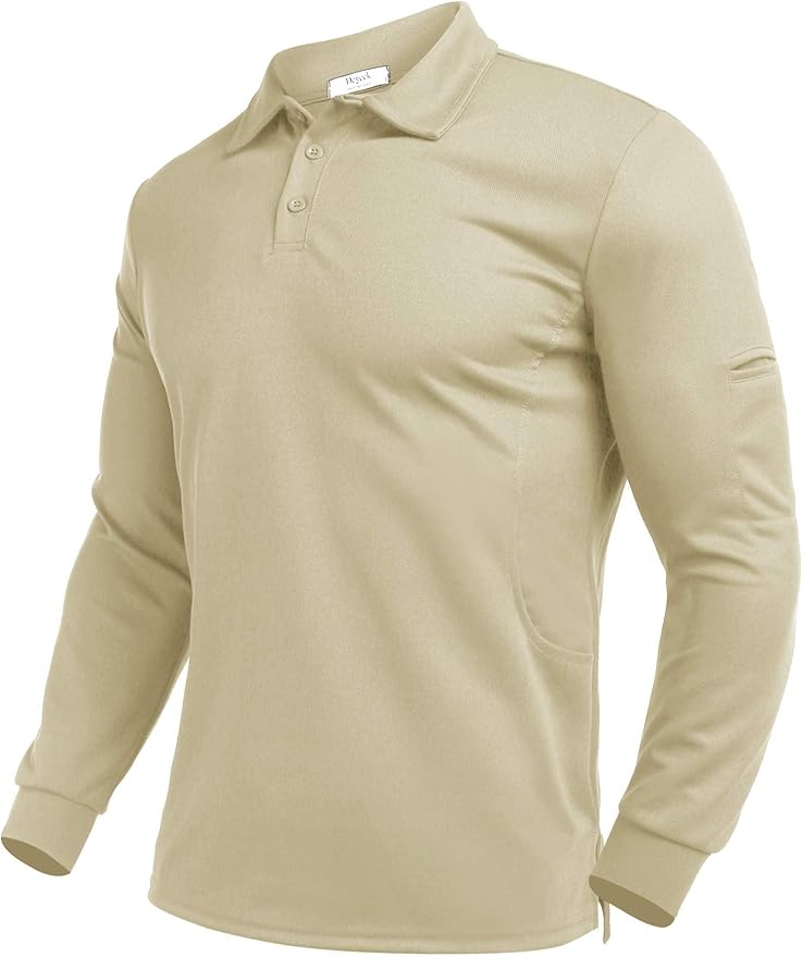 Deyeek Men's Polo Shirts Long Sleeve Golf Polo Shirts for Men Quick Dry UPF 50+ Sun Protection Polos Casual Collared Shirts