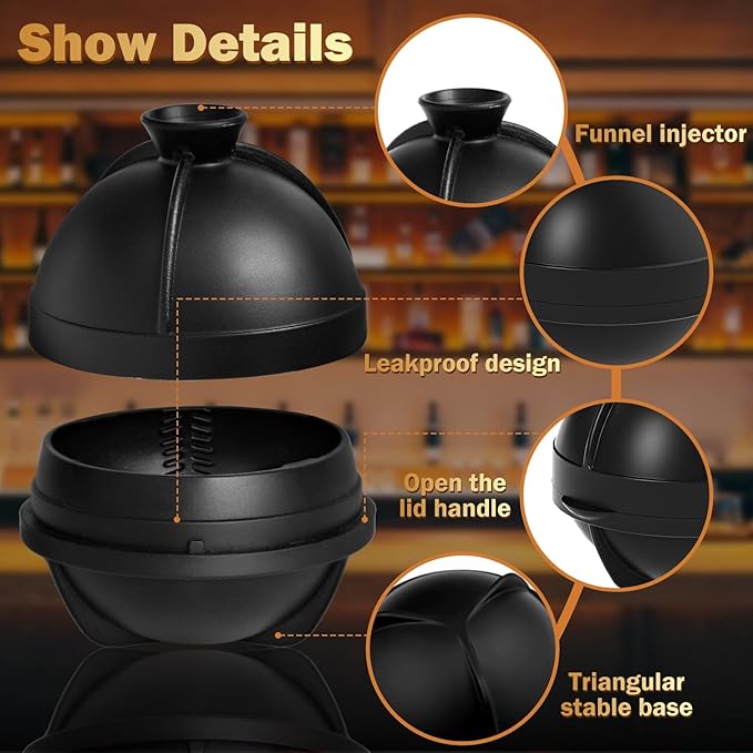 6 Pack Baseball Ice Cube Mold 2.5 Inch Large Silicone 3D Baseball Ice Cube Molds Fun Shapes Novelty Baseball Cube Molds Christmas Gifts for Cocktails, Bourbon, Brandy, Whiskey (6, Baseball)