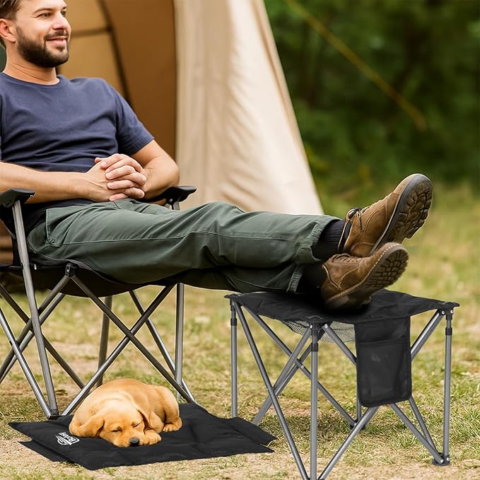 Camping Stool with Removable Padded Folding Outdoor Stool Camping Stool Padded Oversized Ottoman Camping Chair Foot Rest Camp Stool Folding Stools