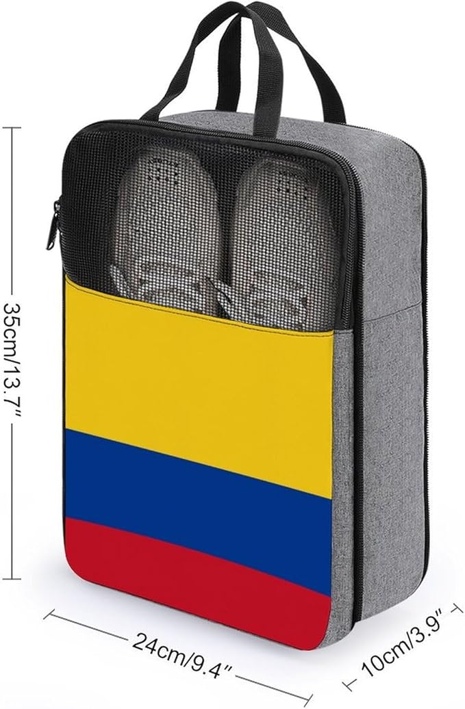 Golf Shoe Dust Bags Colombia Flag Portable Shoe Packing Storage Organizer with Handle Packing Organizer for Sneakers
