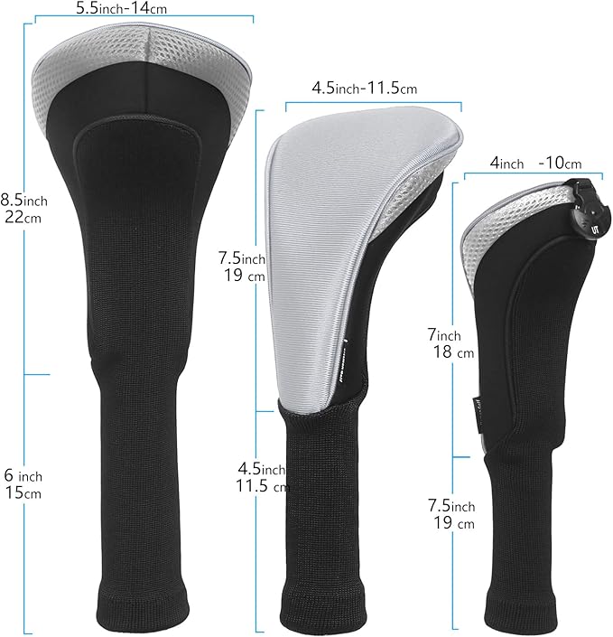 Craftsman Golf 3pcs/Set Meshy Neoprene Golf Club Headcover for Driver Fairway Hybrids Rescue