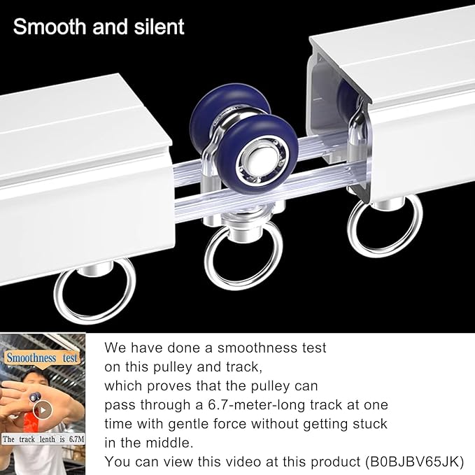 Aluminum Alloy Silent Curtain Tracks Ceiling Or Wall Mounted Curtain Rail Drapes Rail Room Dividers Sliding Curtain Rail (white, 3.5m)