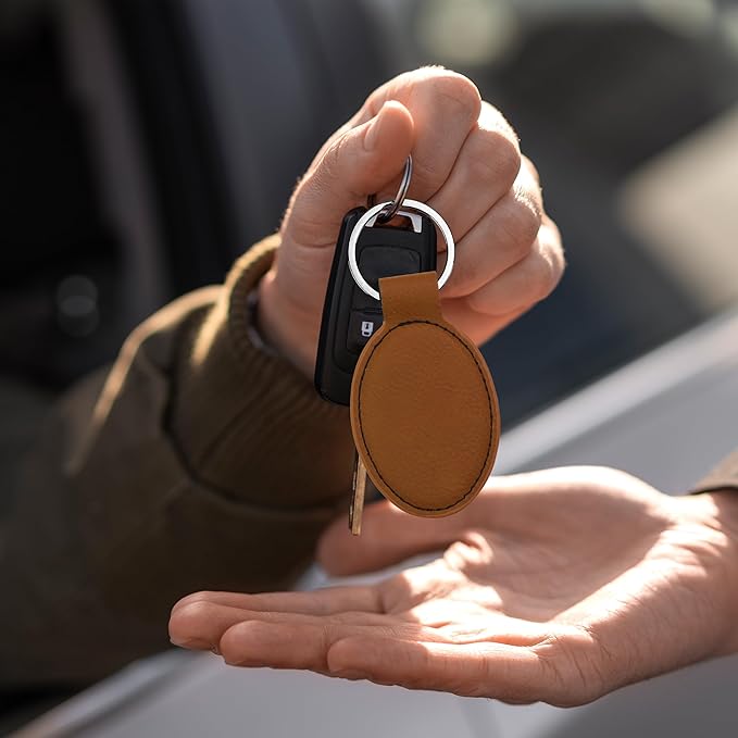 LaserGram Oval Keychain, Disc Golf, Personalized Engraving Included
