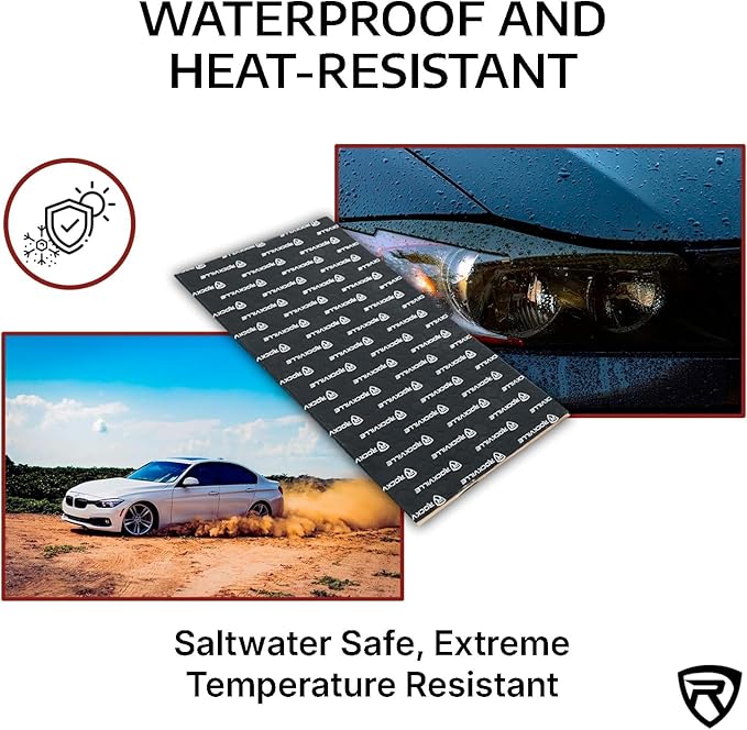 Rockville ROCKMAT 50-20 80 mil Butyl Aluminum Foil Sound Deadening Mat, 50 Sq Ft Peel and Stick Automotive Soundproofing for Doors Floors Trunk, Cars Vans RVs, Full Sedan Builds