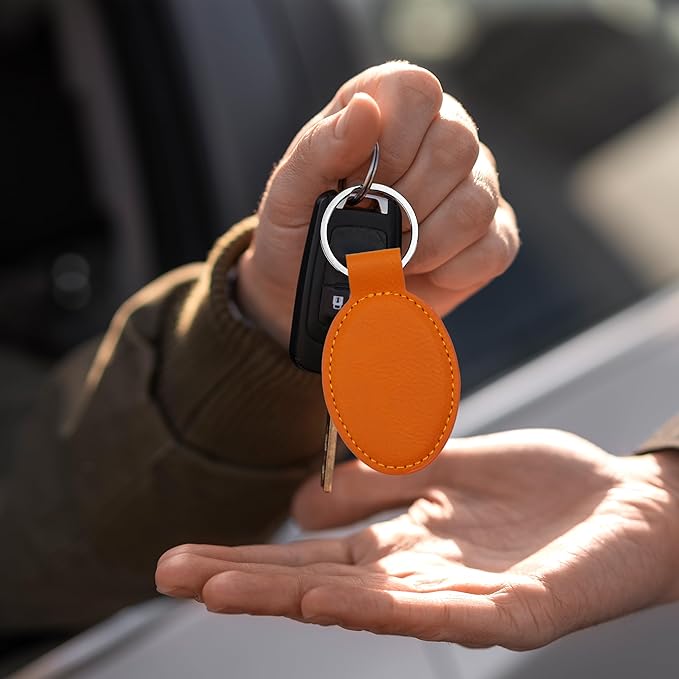 LaserGram Oval Keychain, Disc Golf, Personalized Engraving Included