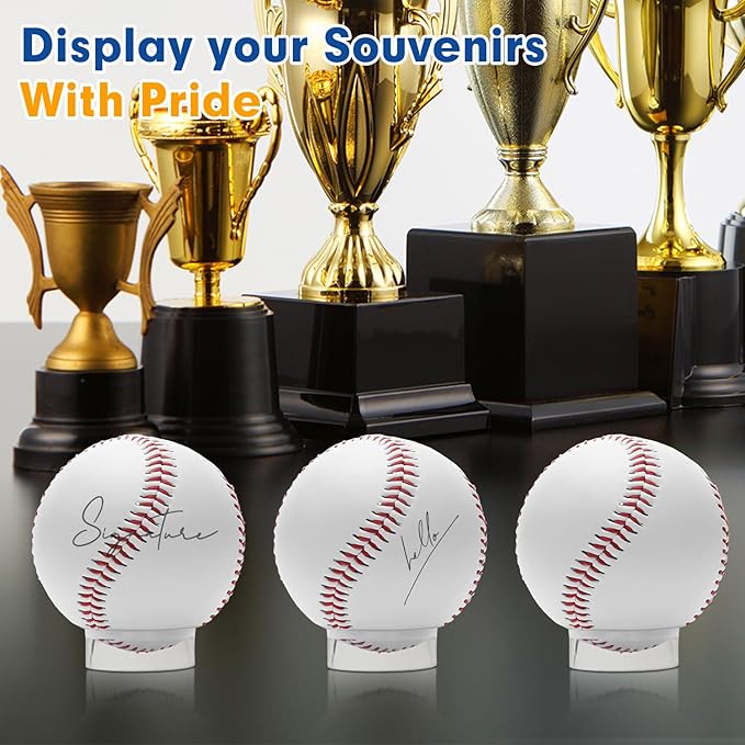 Wyn-MART 30 Pcs Ring Golf Ball Display Case 1.22 Inches Clear Baseball Holder Golf Ball Holder Small Baseball Acrylic Stands Round Ring Stand Acrylic Display Stands for Small Balls, Egg, Spheres