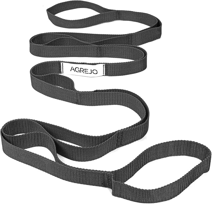 Stretching Strap Yoga Strap Physical Therapy for Home Workout, 10 Loops Non-Elastic Stretch Band for Pilates, Flexibility, Exercise and Gymnastics