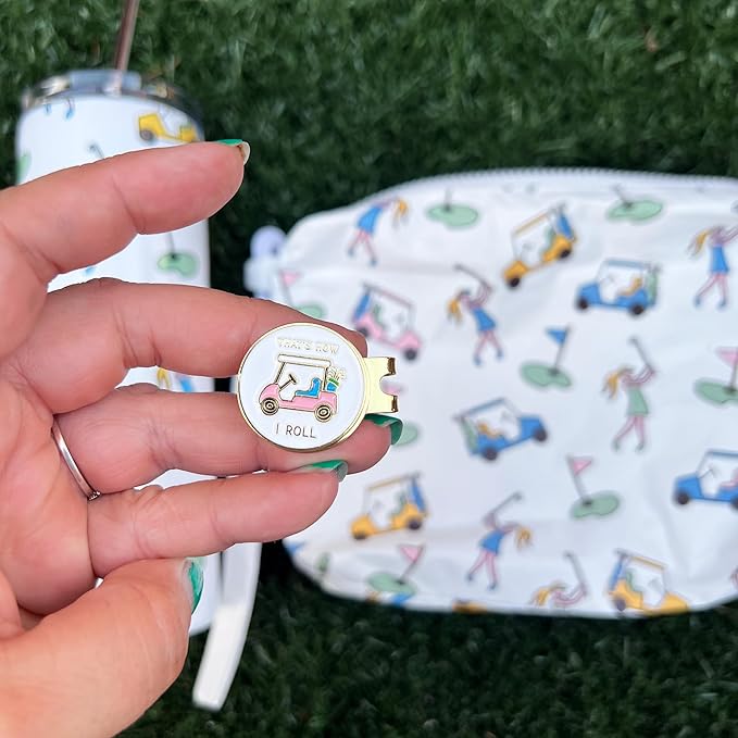 Birdie Girl Women's Golf Ball Marker Hat Clip, Magnetic Golf Ball Marker, Golf Bag Accessories